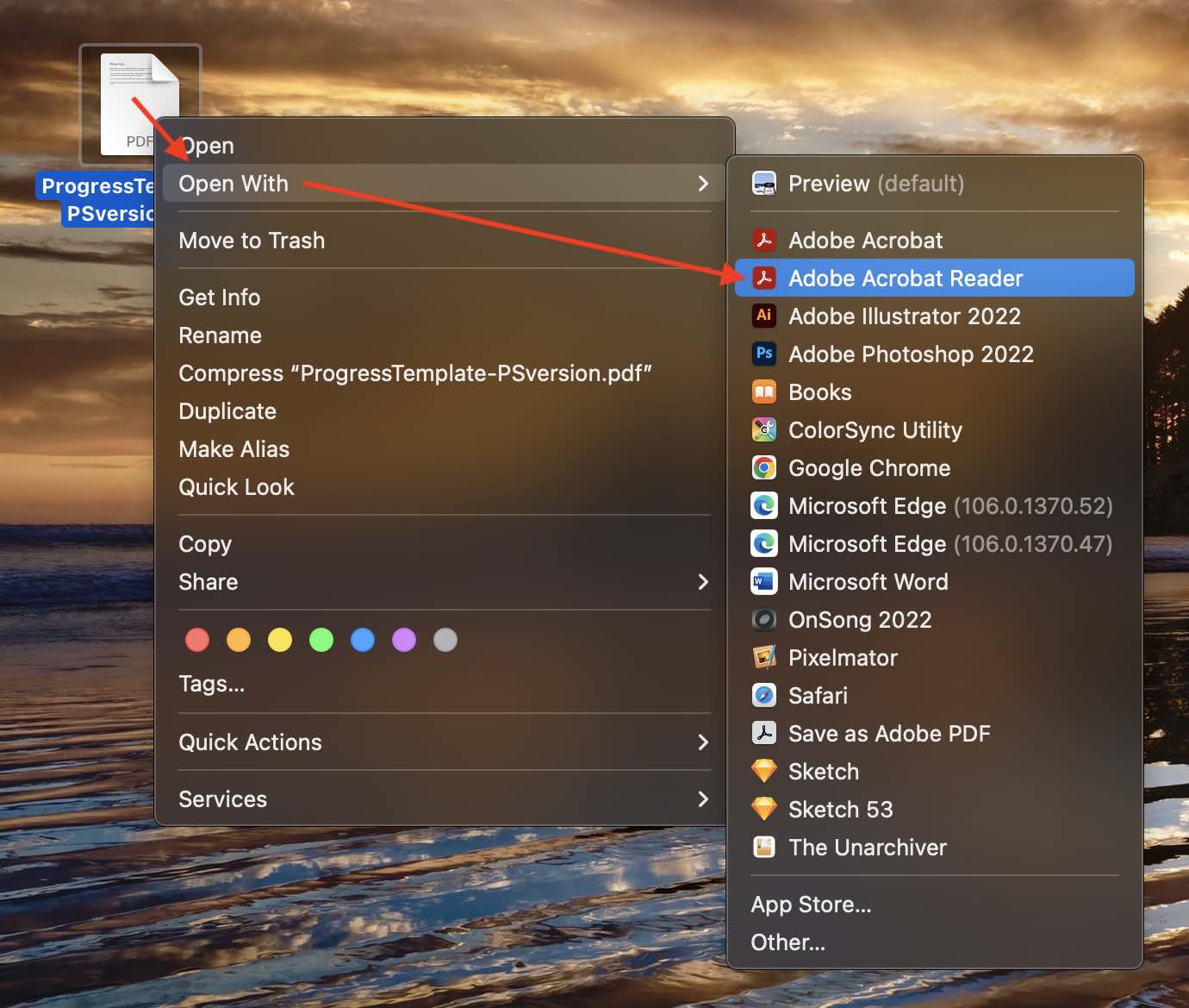 Open with Adobe Acrobat